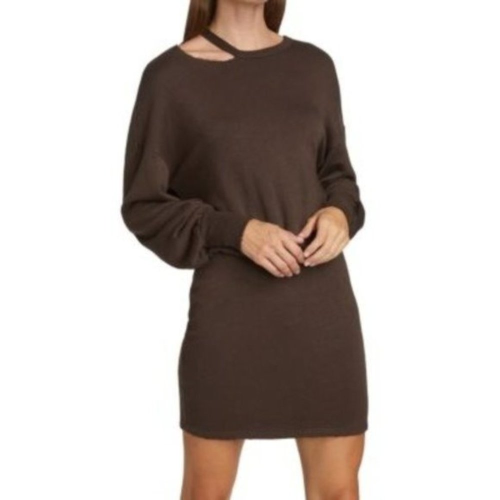 N:PHILANTHROPY Alexandria Sweatshirt Dress in Chocolate NWT Medium - Picture 4 of 10